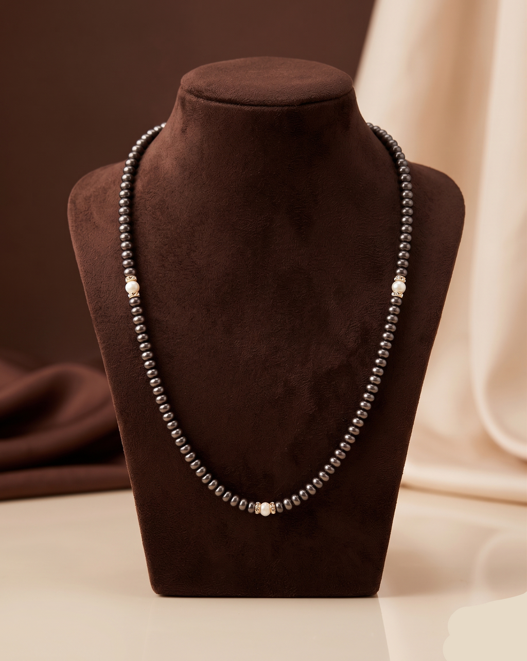 Mocha Pearl Freshwater Single Line Mala