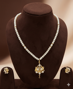 Modern Heirloom One Line Pendant Freshwater Pearl Necklace & Earrings Set