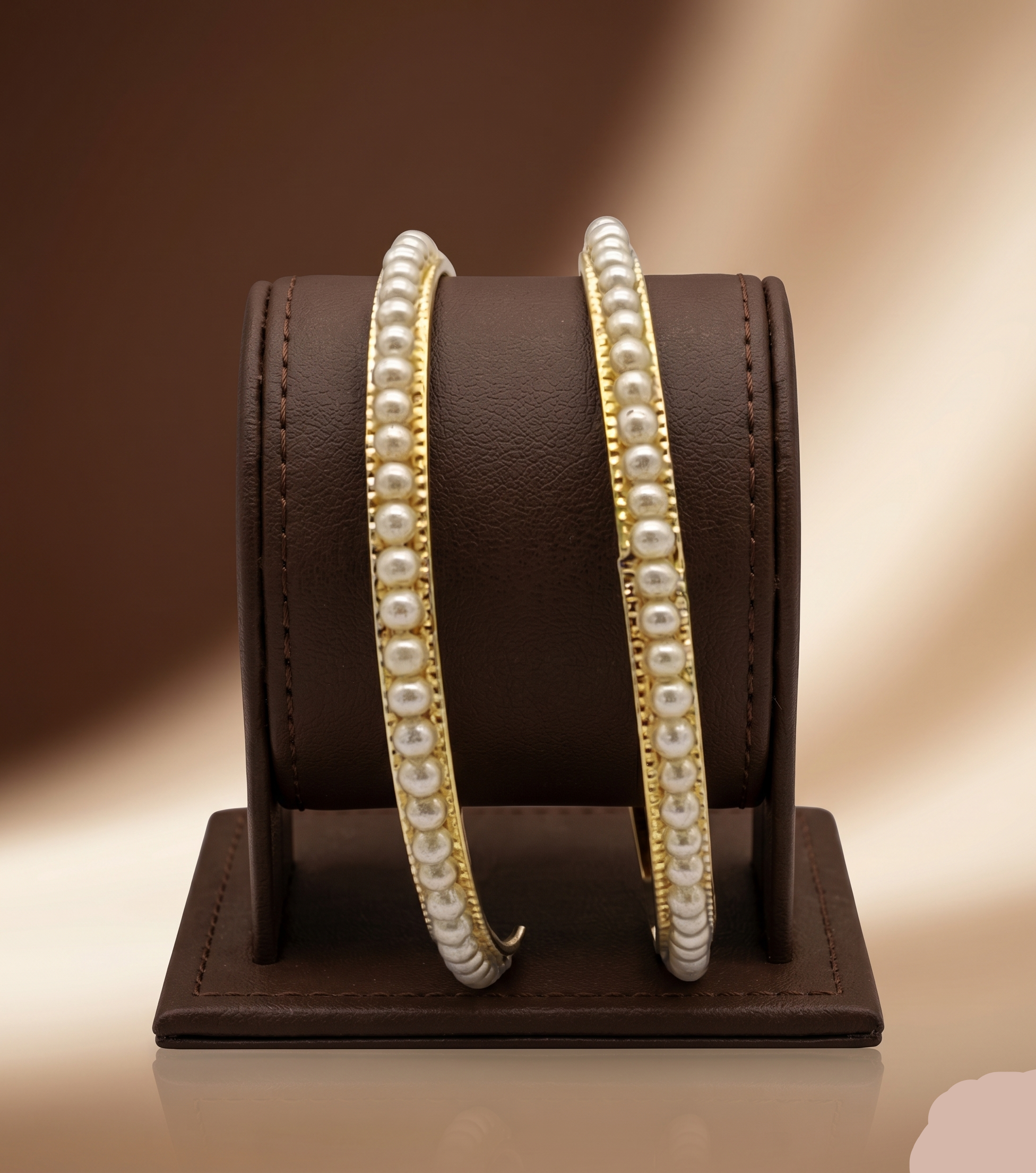 Multi-Row White Pearl Bangles – Grand Ethnic Look