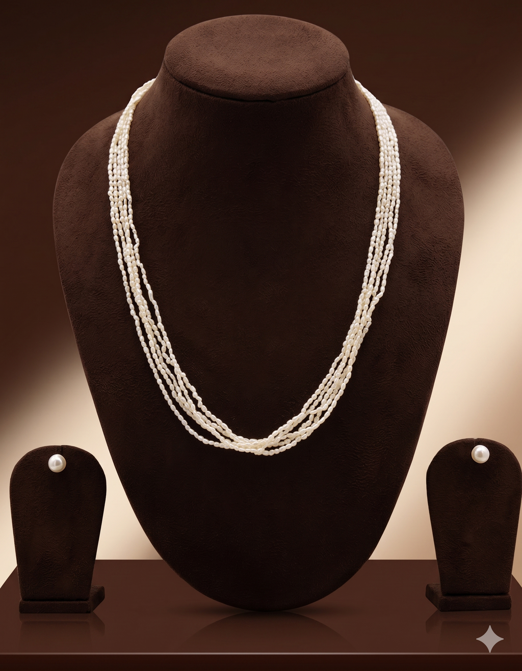 Multi-Strand Freshwater Rice Pearl Necklace Set