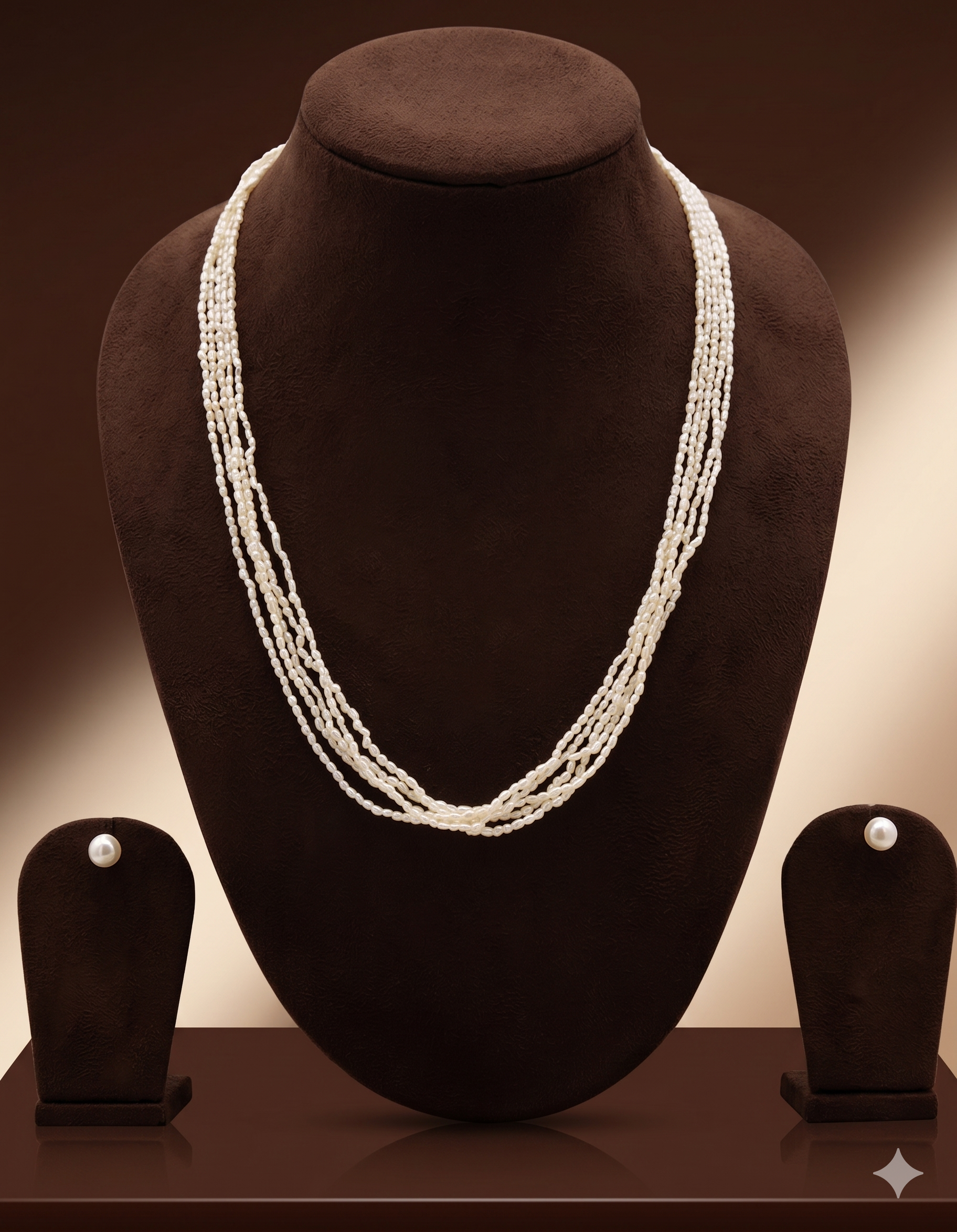 Multi-Strand Freshwater Rice Pearl Necklace Set