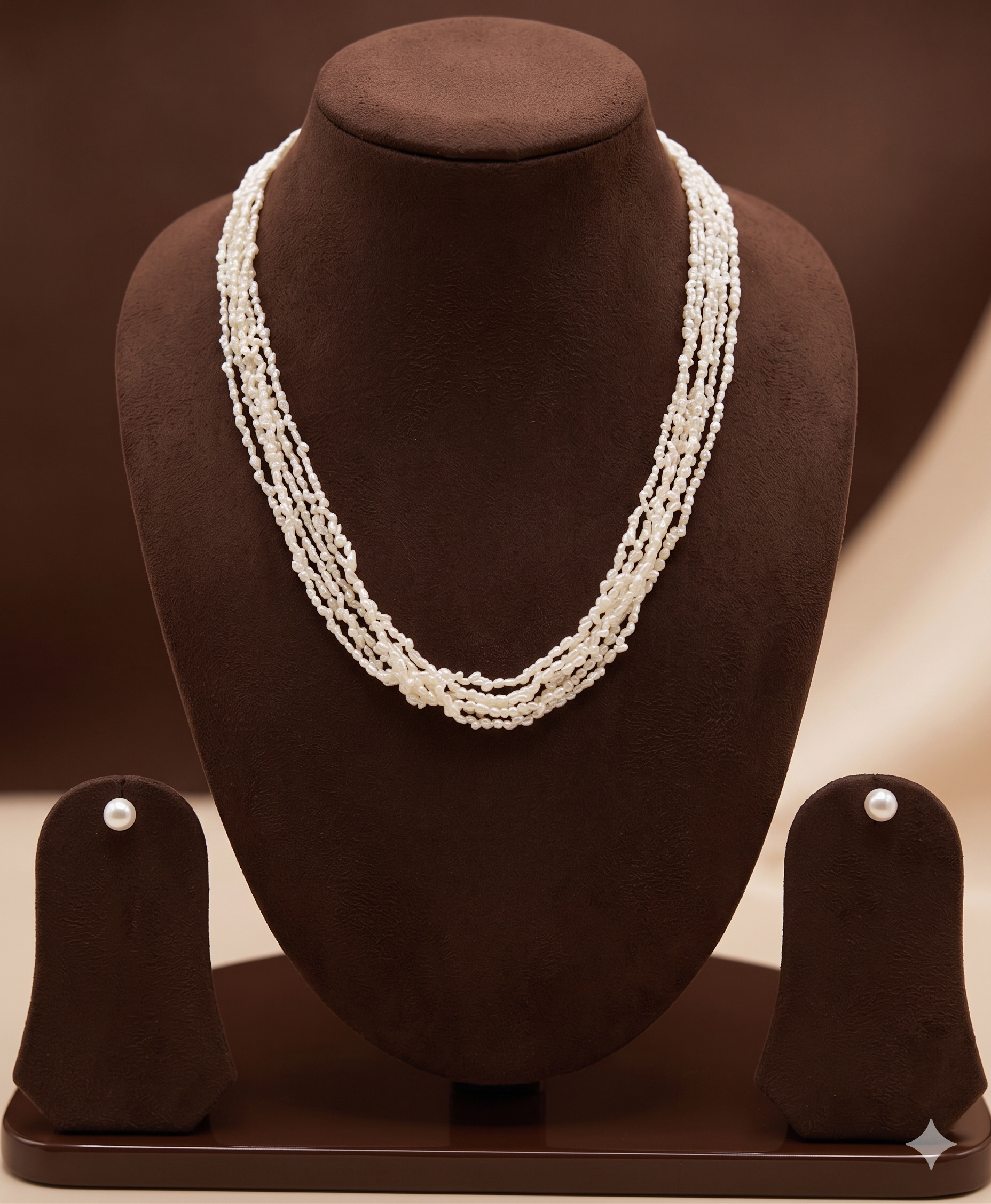 Multi-Strand Freshwater Rice Pearl Necklace Set