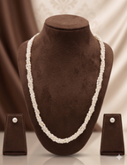 Multi-Strand Rice Freshwater Pearl Necklace & Earrings Set