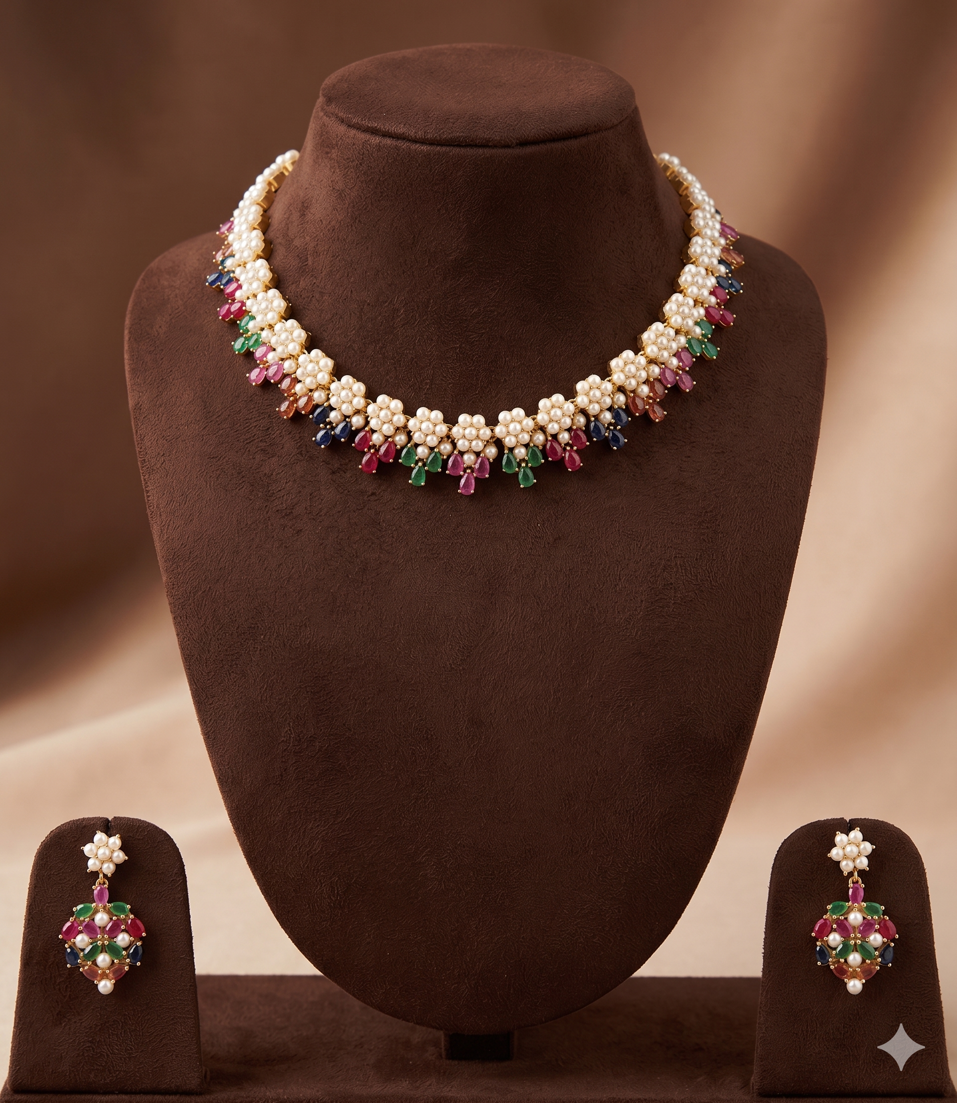 Multicolor freshwater pearl princess necklace set for women