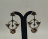 Nakhra pearl halo oxidized silver drop earrings with freshwater pearls and enamel accents