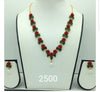 Red Rosette Pearl Drop Coral Set