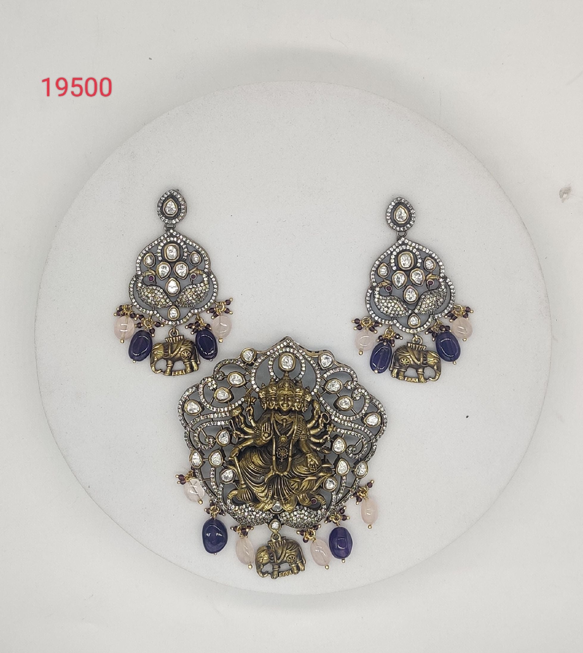 Ganesha Melody CZ Pendent Set