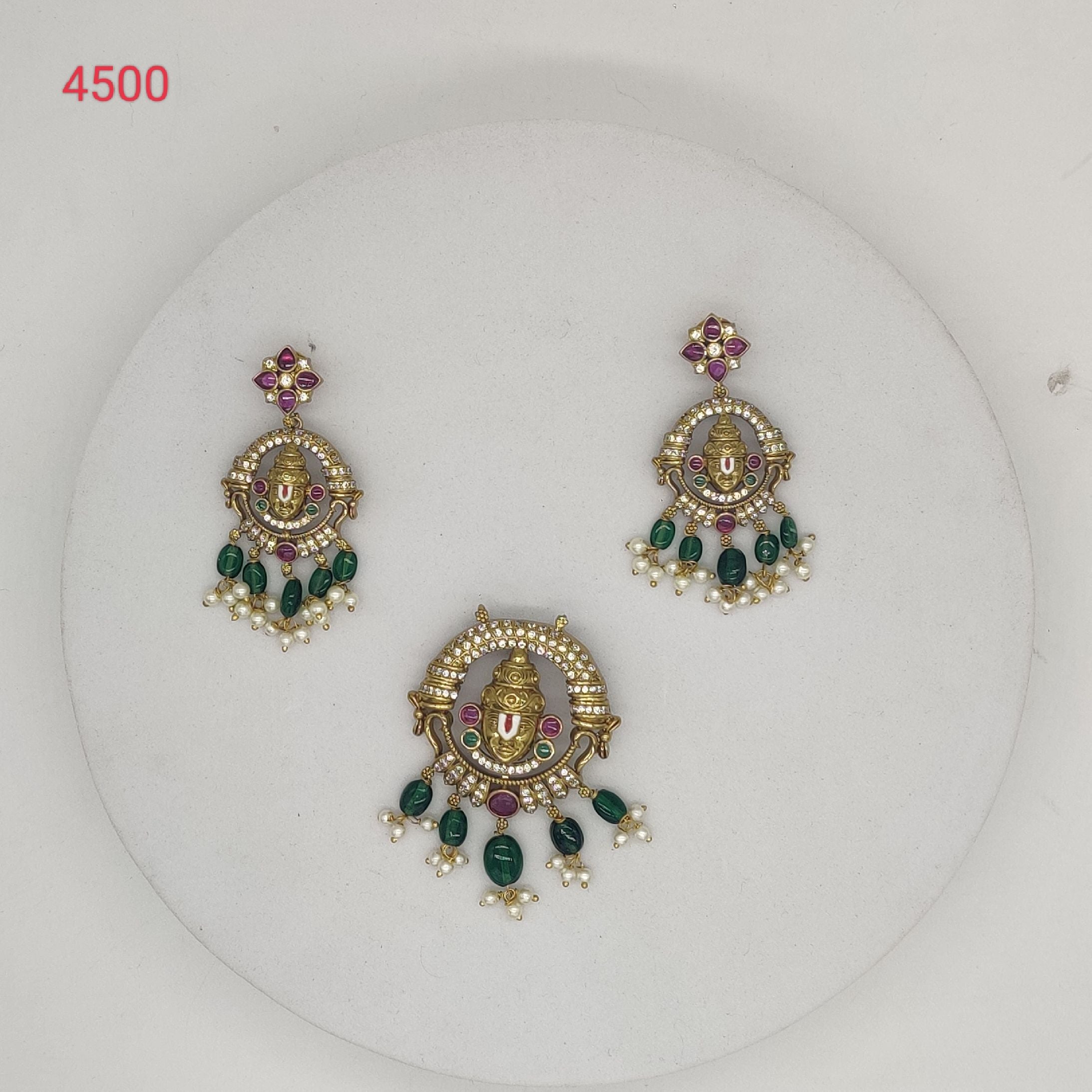 Emerald Starburst CZ Pendent Set