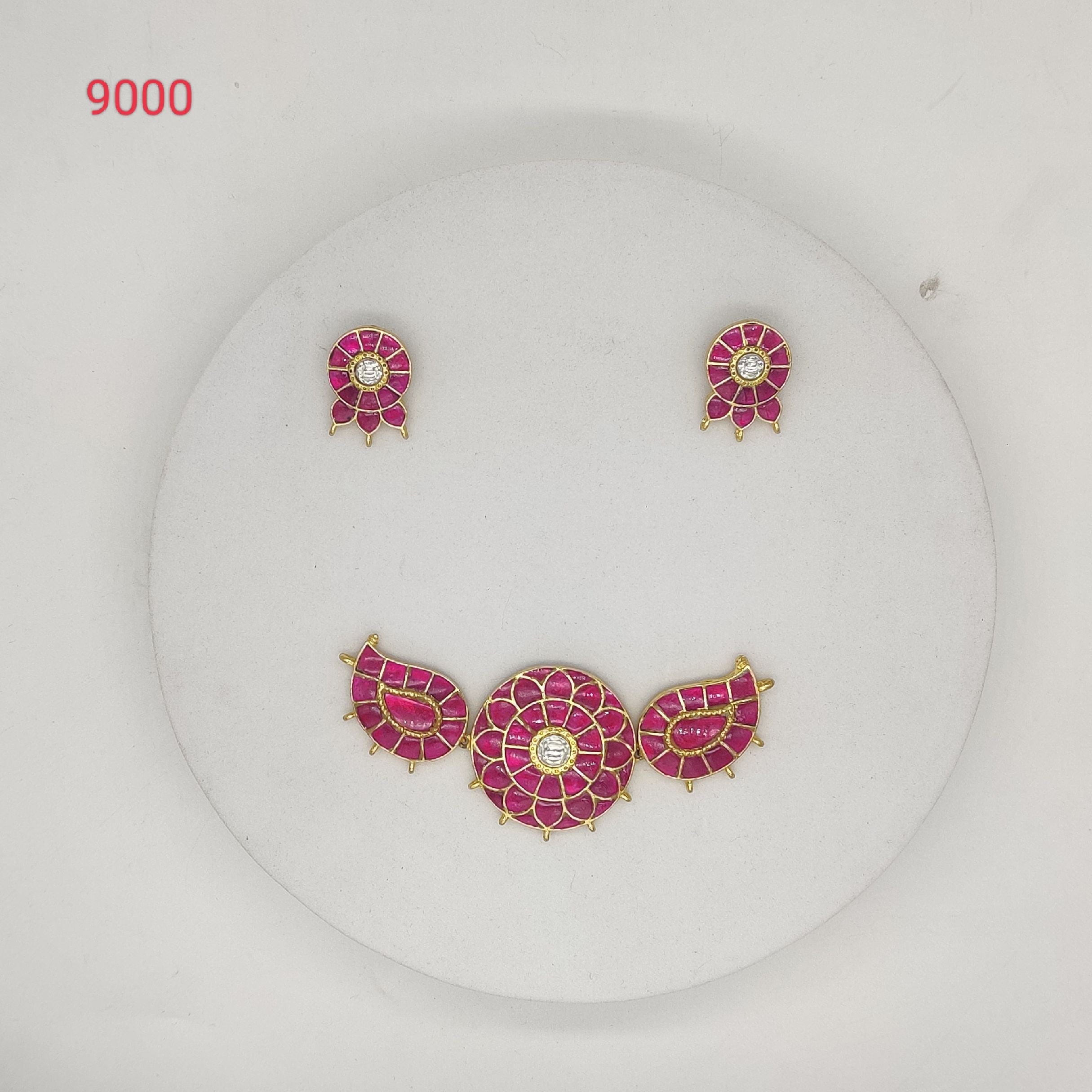 Kundan Blush CZ Pendent Set