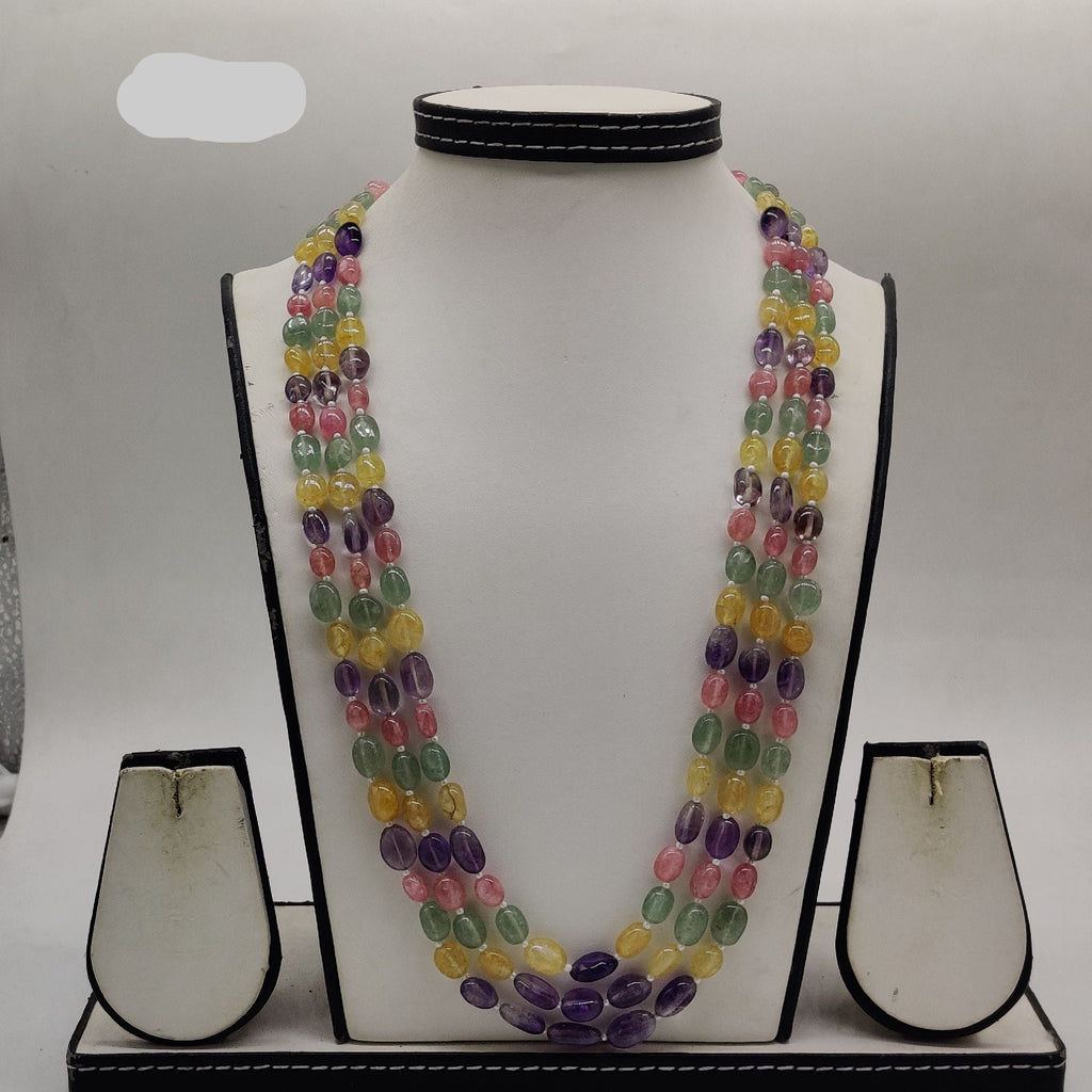 Rainbow Glow Gemstone Beaded Fancy Pendent Set