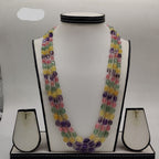 Rainbow Glow Gemstone Beaded Fancy Pendent Set