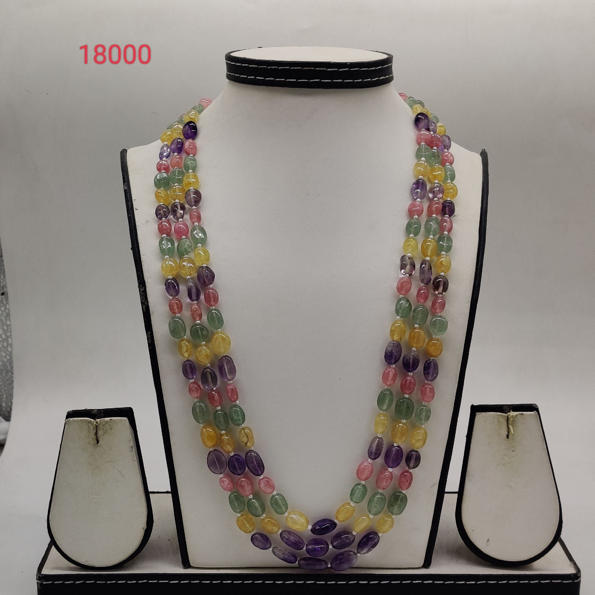Rainbow Glow Gemstone Beaded Fancy Pendent Set