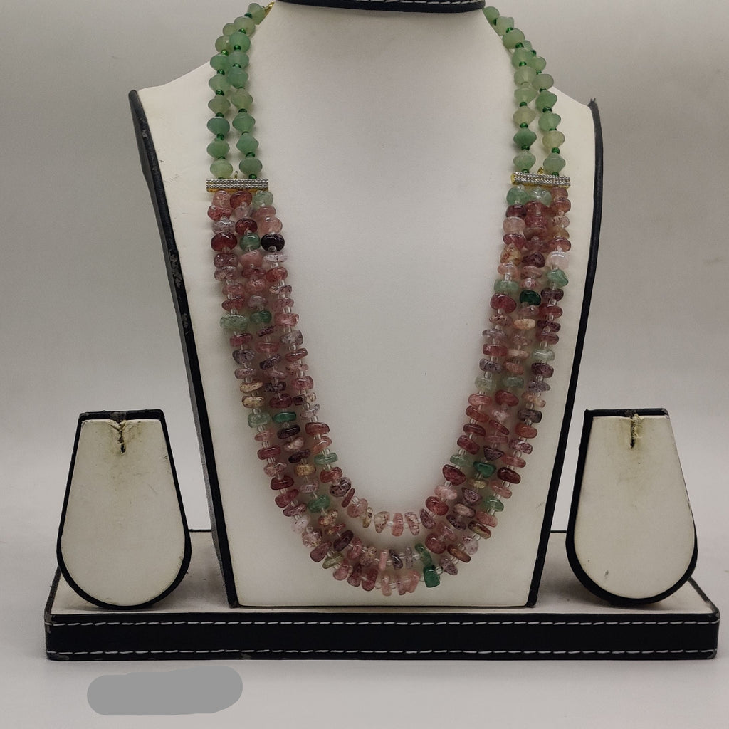 Earthy Gemstone Radiance Beaded Fancy Pendent Set