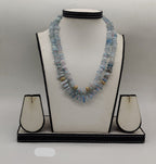 Sky Mist Gemstone Beaded  Fancy Pendent Set