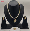 Leaf Sparkle freshwater pearls pendant set with gold-toned leaf pendant and matching stud earrings for women