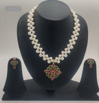 Royal Garden Gem Pearl  Pendent Set