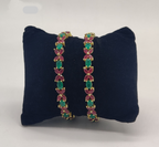 Ruby-Emerald Leaf Harmony Bangles