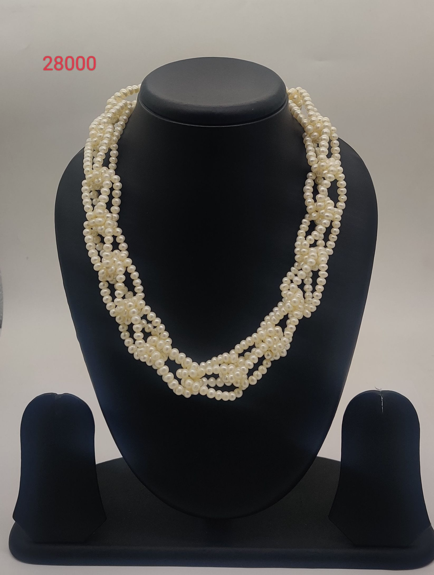 Braided Freshwater Pearl Statement Necklace