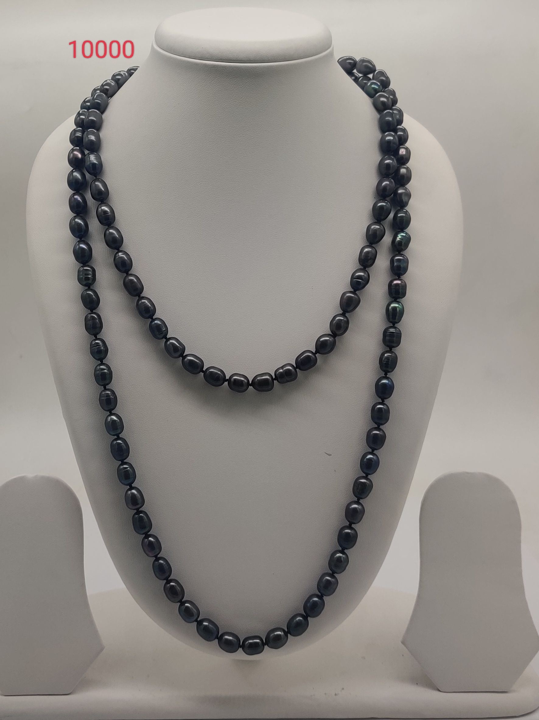 Black Oval Freshwater Pearl Necklace
