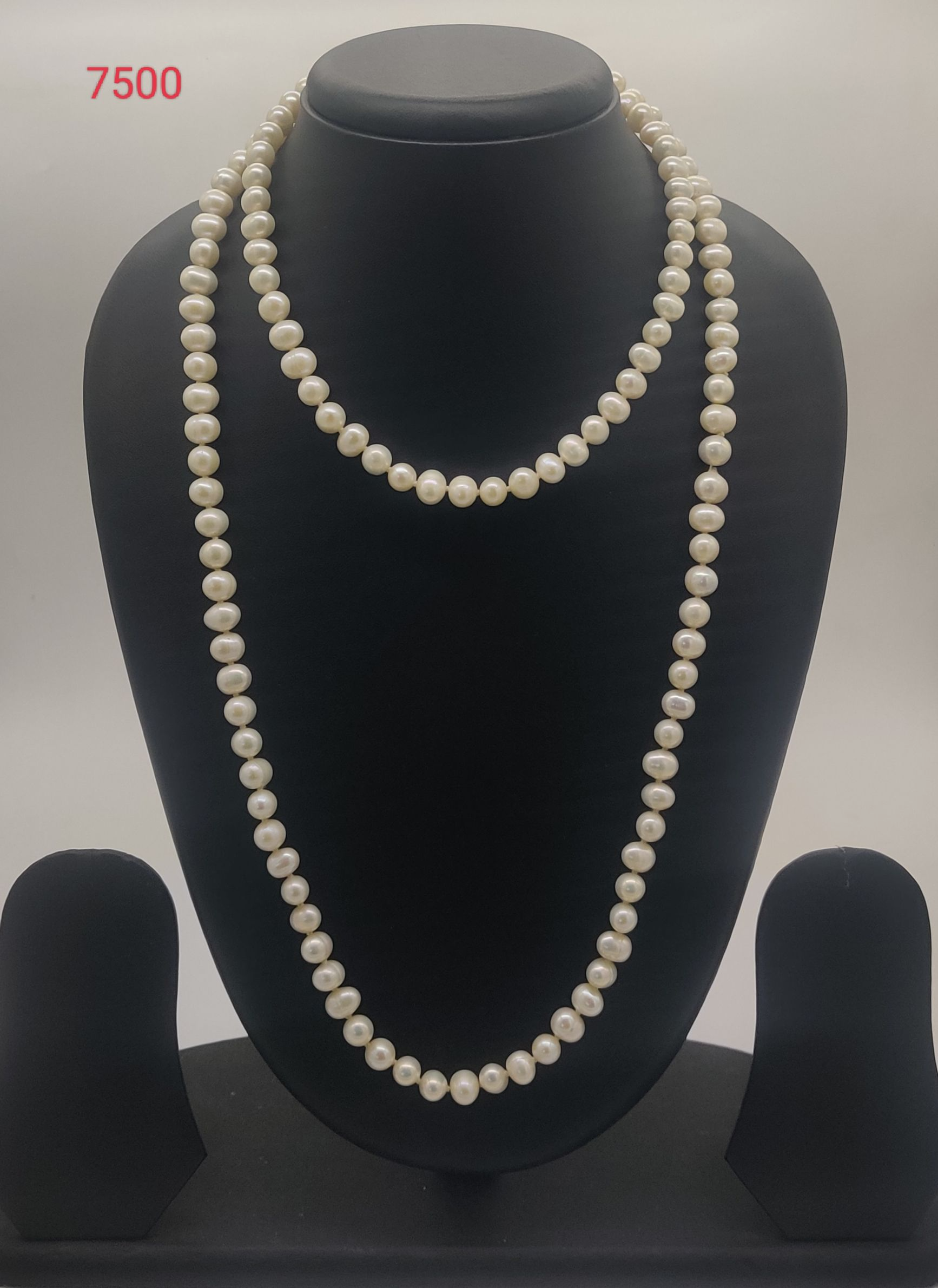 Long Oval Freshwater Pearl Necklace