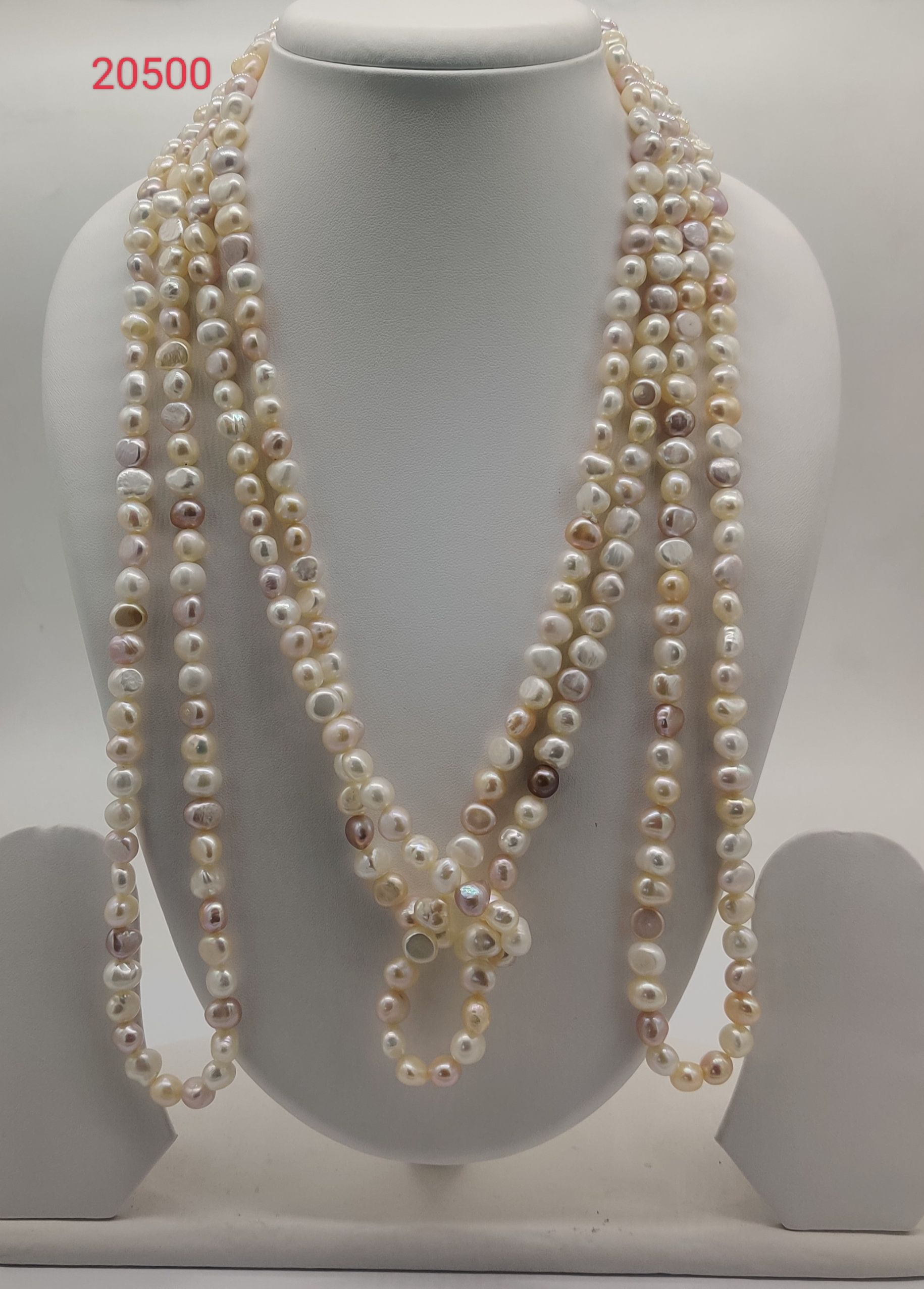 Ivory Drift Knotted Freshwater Pearl Necklace