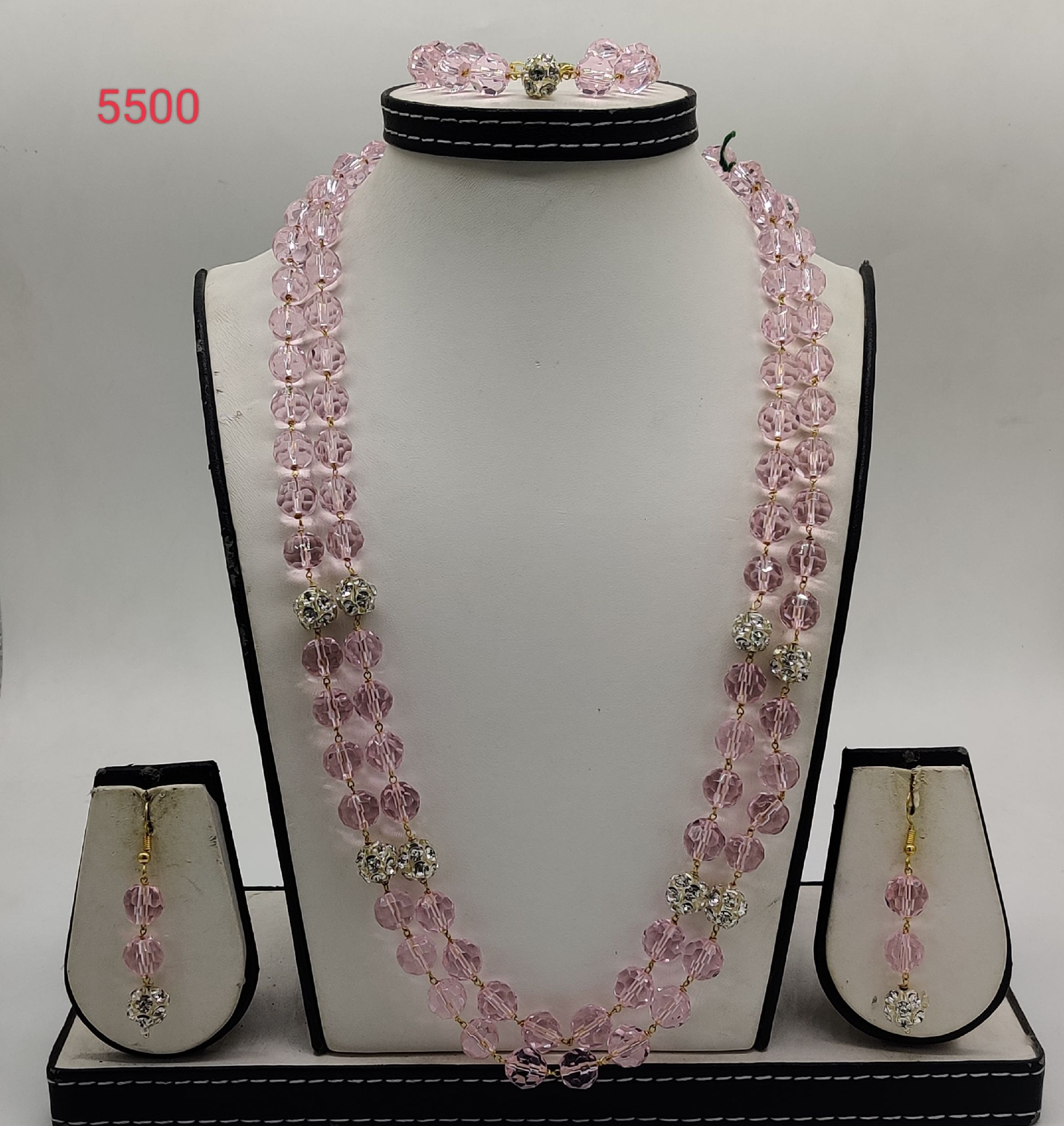 Pink Sparkle Grace Set Fancy Necklace