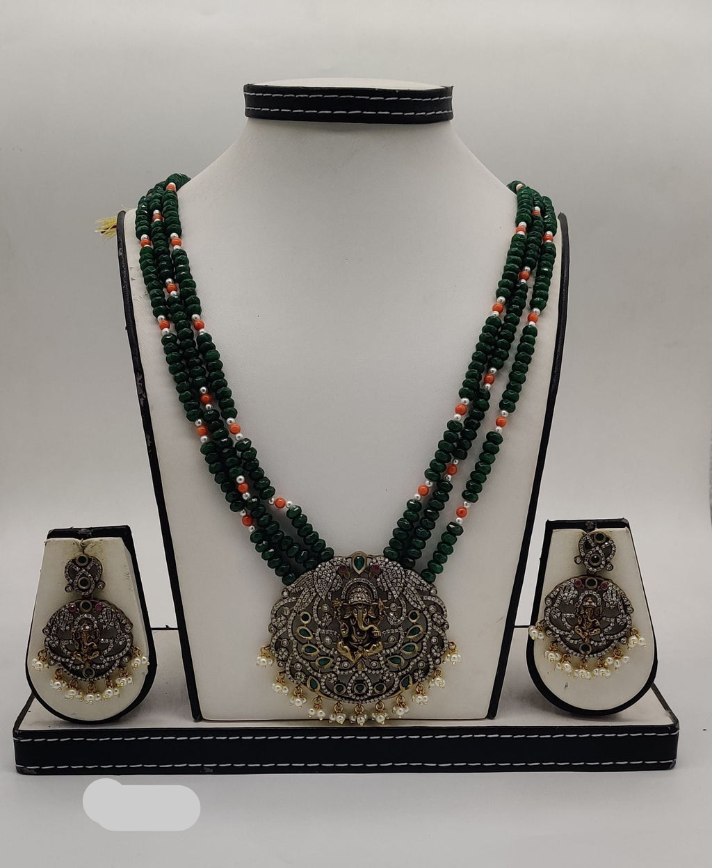 Ganesha Grace Tribal Silver Fancy Pendent Set