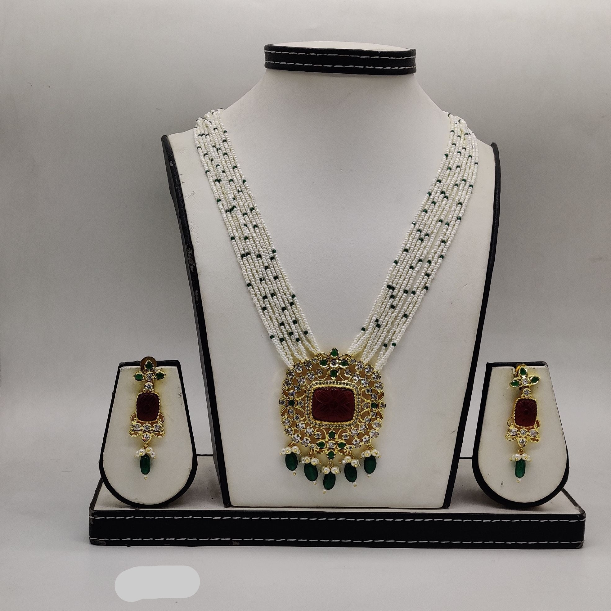 Maharani Pearl & Gemstone Heritage Fancy Pendent Set