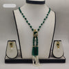 Enchanted Emerald Tassel Pearl Fancy Pendent Set