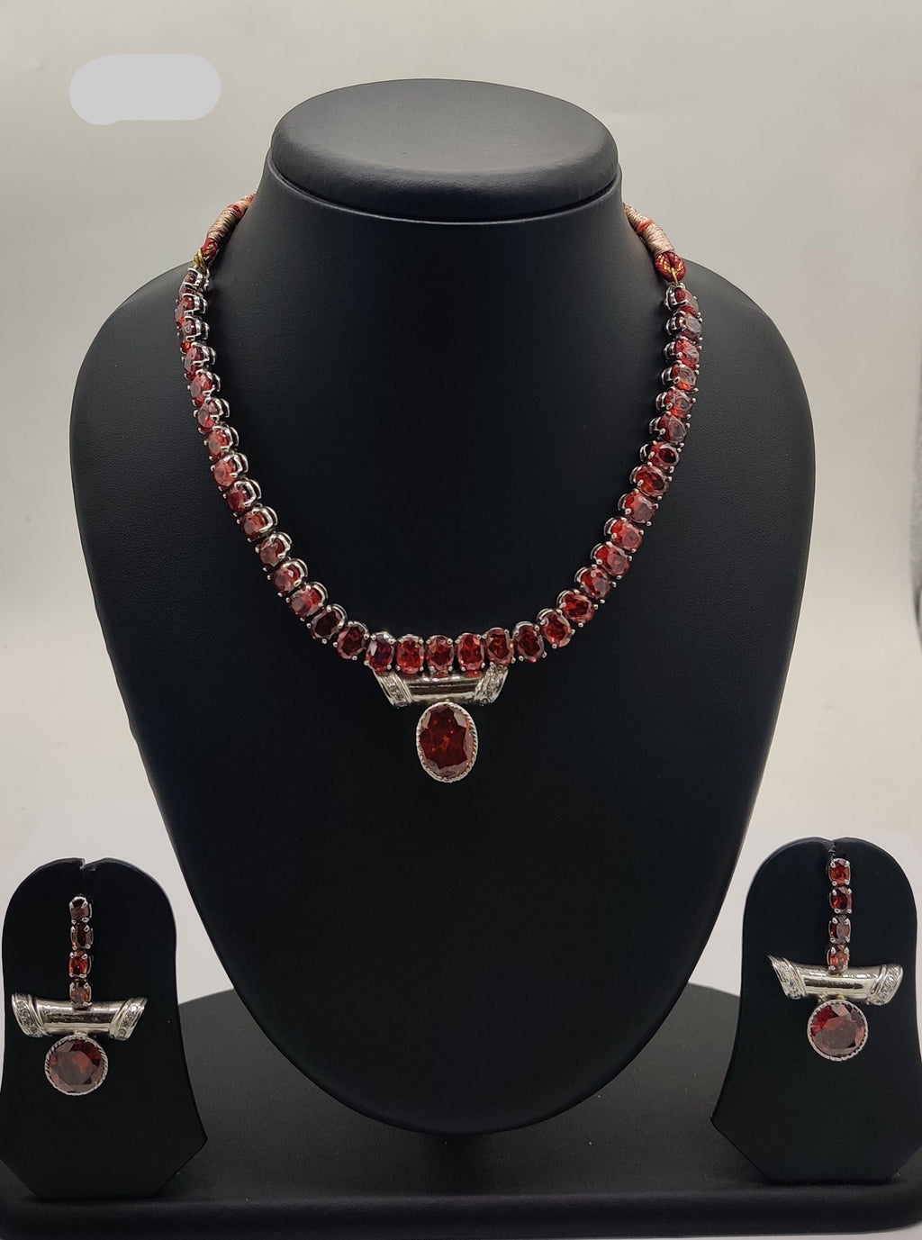 Brown CZ Stone Necklace Set