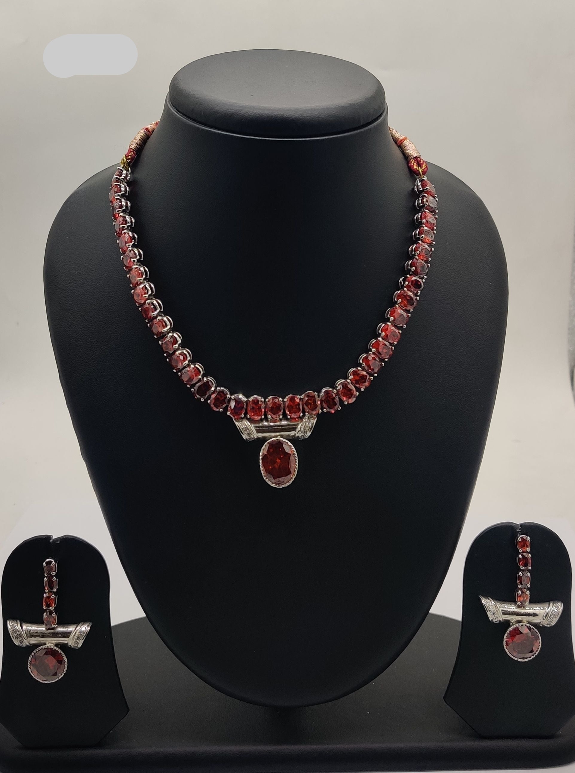 Brown CZ Stone Necklace Set
