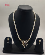 Royal Grace freshwater pearl pendant set with blue accents for women
