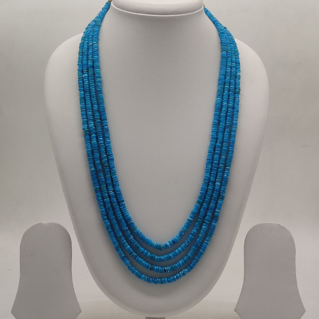 Turquoise Cascade Multi-Strand Beaded Stone Necklace