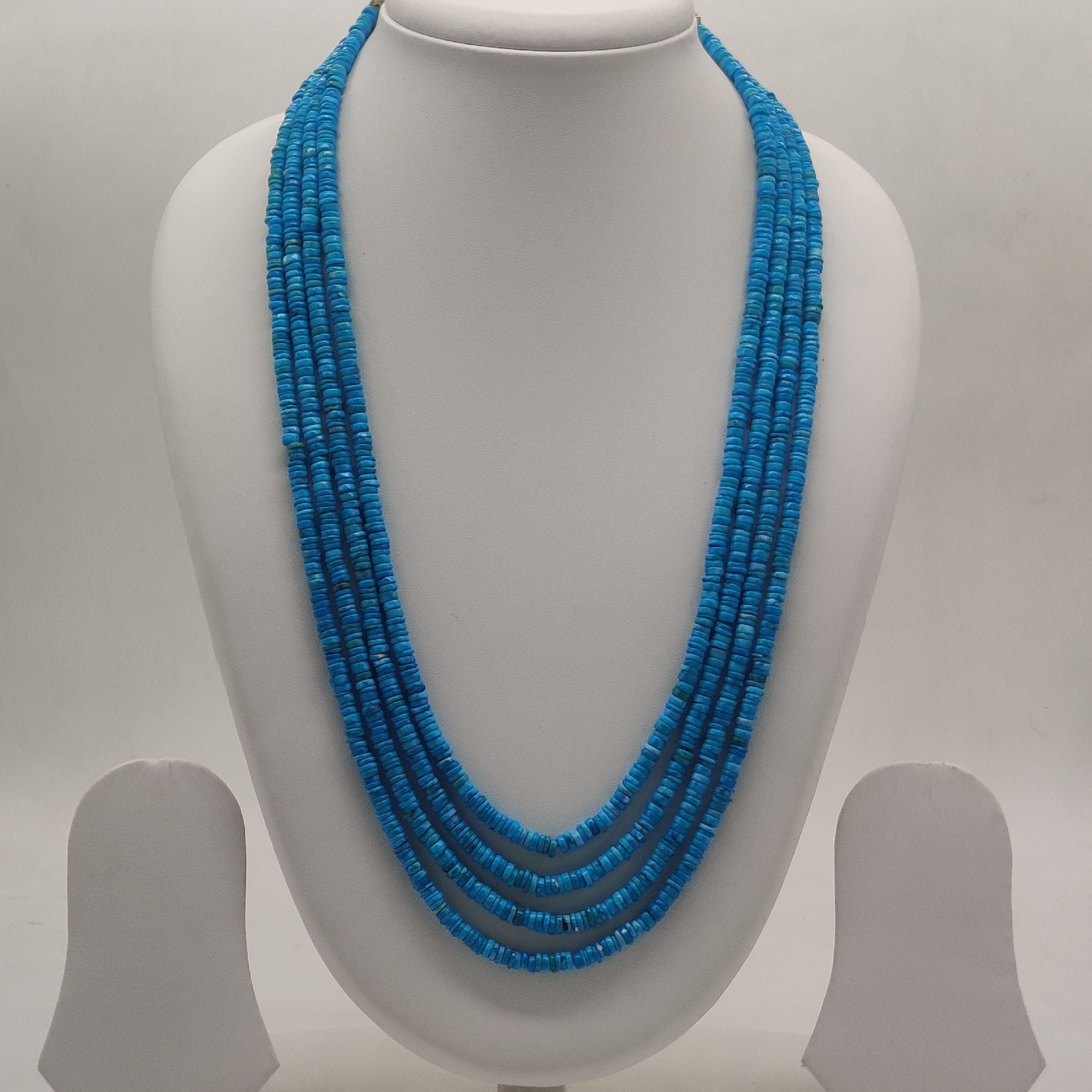 Turquoise Cascade Multi-Strand Beaded Stone Necklace