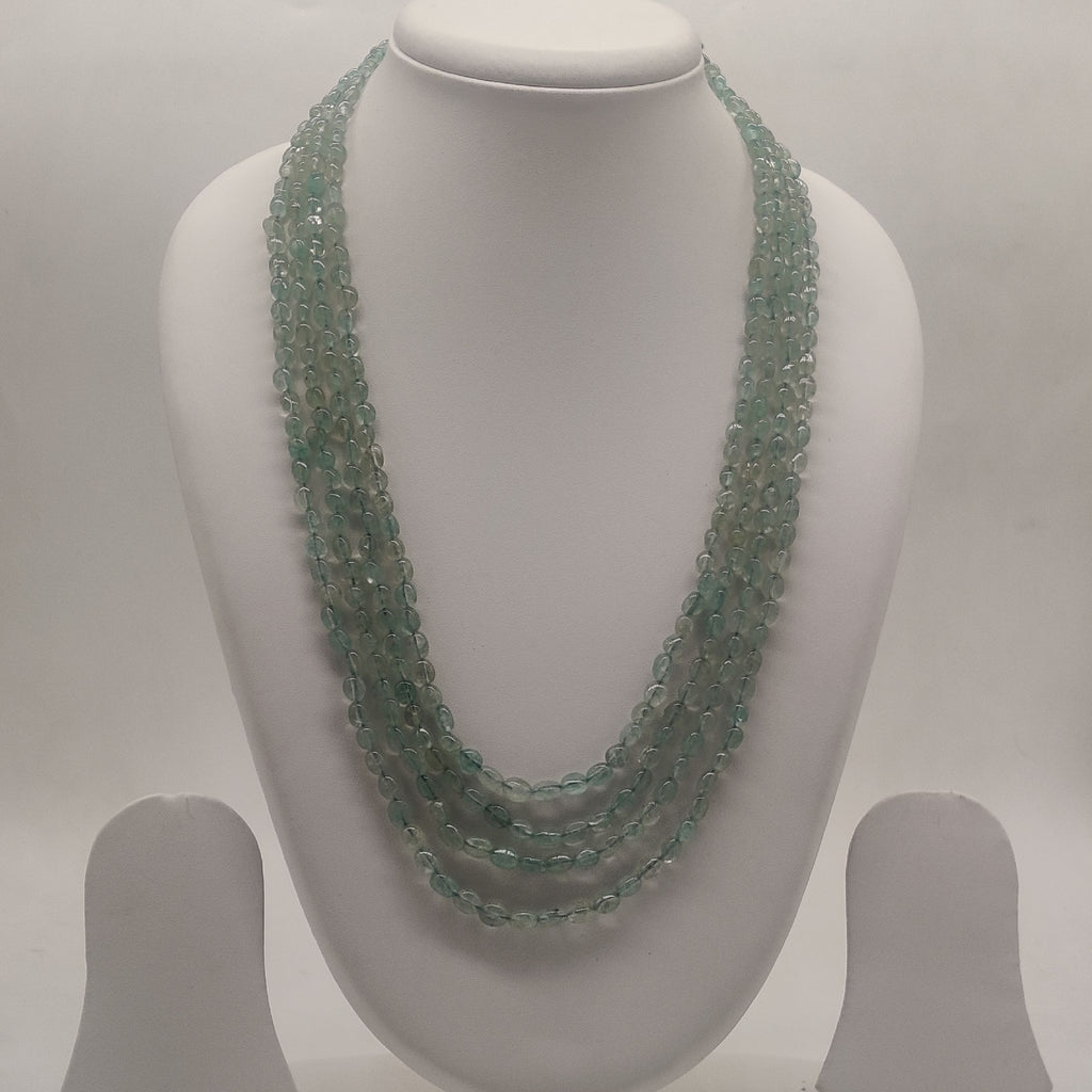 Spring Dew Multi-Strand Green Beaded Stone Necklace