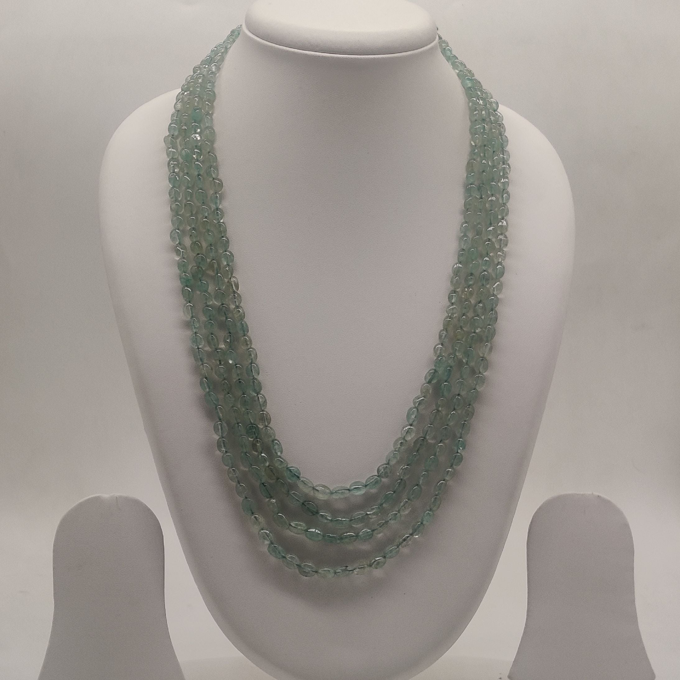 Spring Dew Multi-Strand Green Beaded Stone Necklace