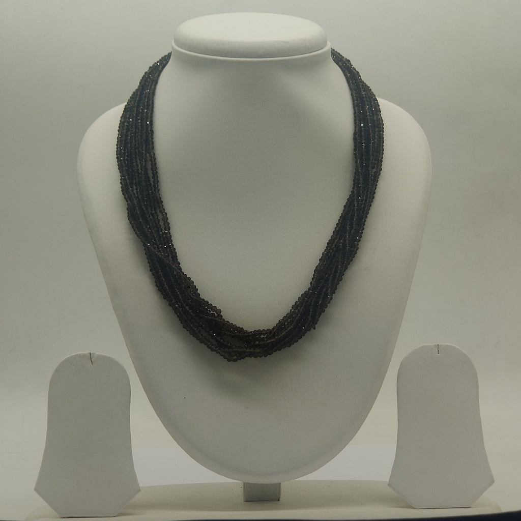 Noir Charm Multi-Strand Bead Stone Necklace