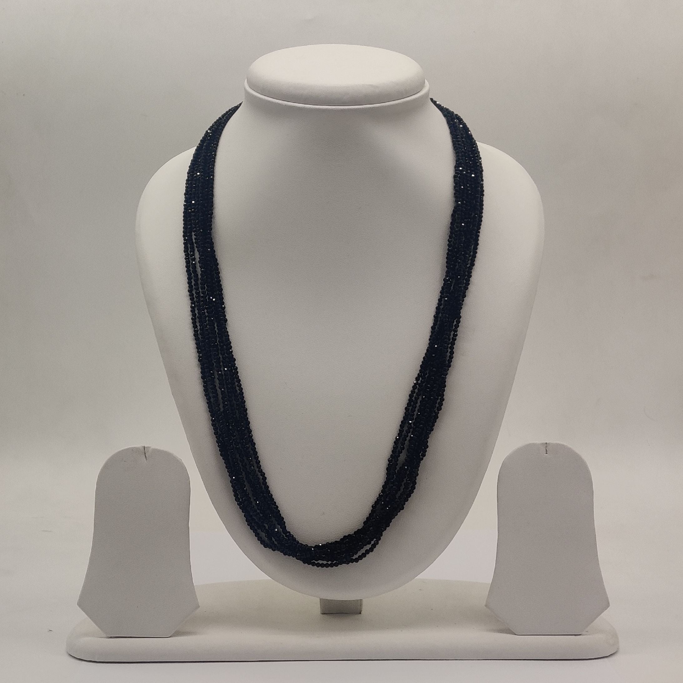 Midnight Whisper Layered Black Beaded Stone Necklace