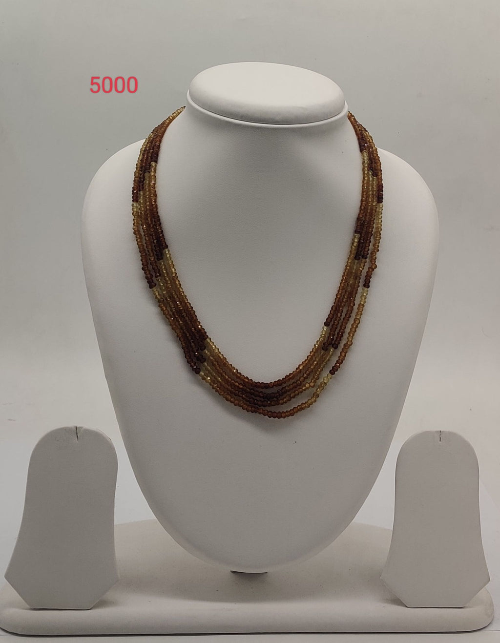 Amber Earth � Multi-Strand Brown Beaded Stone Necklace