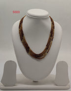 Amber Earth � Multi-Strand Brown Beaded Stone Necklace