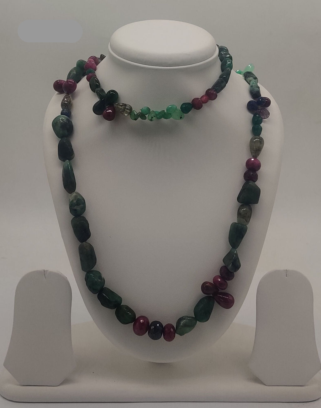 Garden Bloom � Multi-Strand Gemstone Necklace with Floral Accents Stone Necklace
