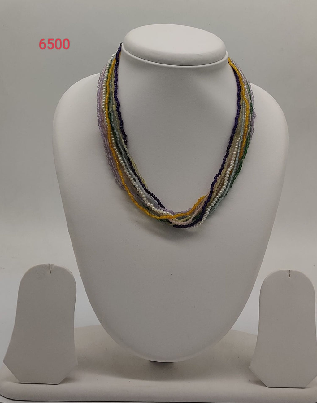 Rainbow Tangle � Twisted Multicolor Beaded Stone Necklace