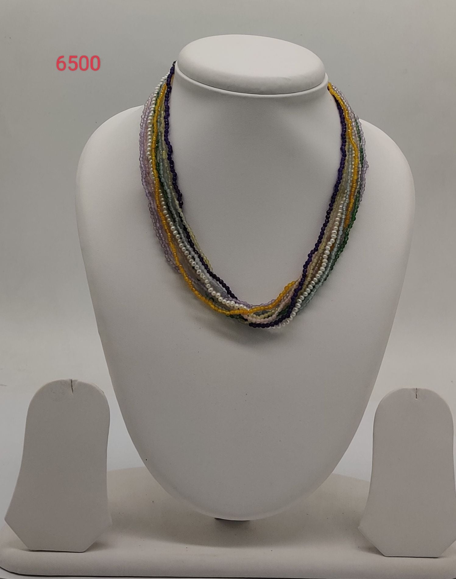 Rainbow Tangle � Twisted Multicolor Beaded Stone Necklace