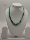 Royal Taper � Graduated Oval Green Bead Stone Necklace