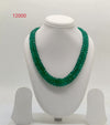Verdant Elegance � Dual-Strand Green Beaded Stone Necklace