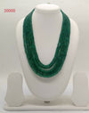 Cascade Canopy � Multi-Layered Uniform Green Bead Stone Necklace