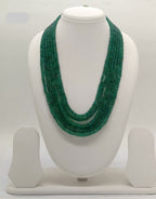 Cascade Canopy � Multi-Layered Uniform Green Bead Stone Necklace
