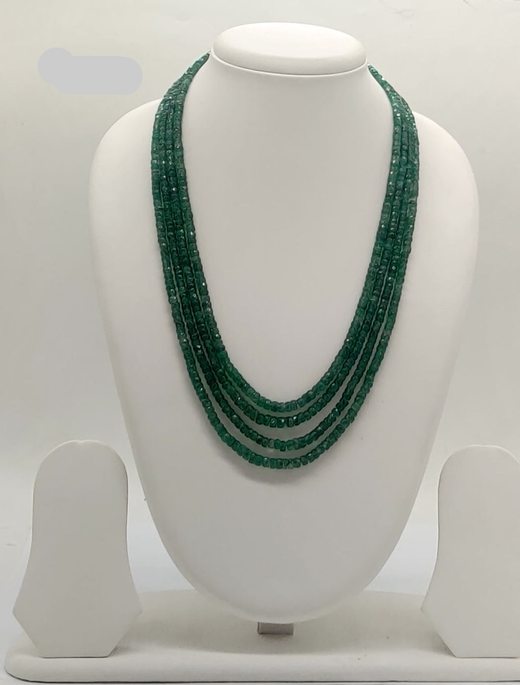 Emerald Veil � Layered Green Faceted Bead Stone Necklace