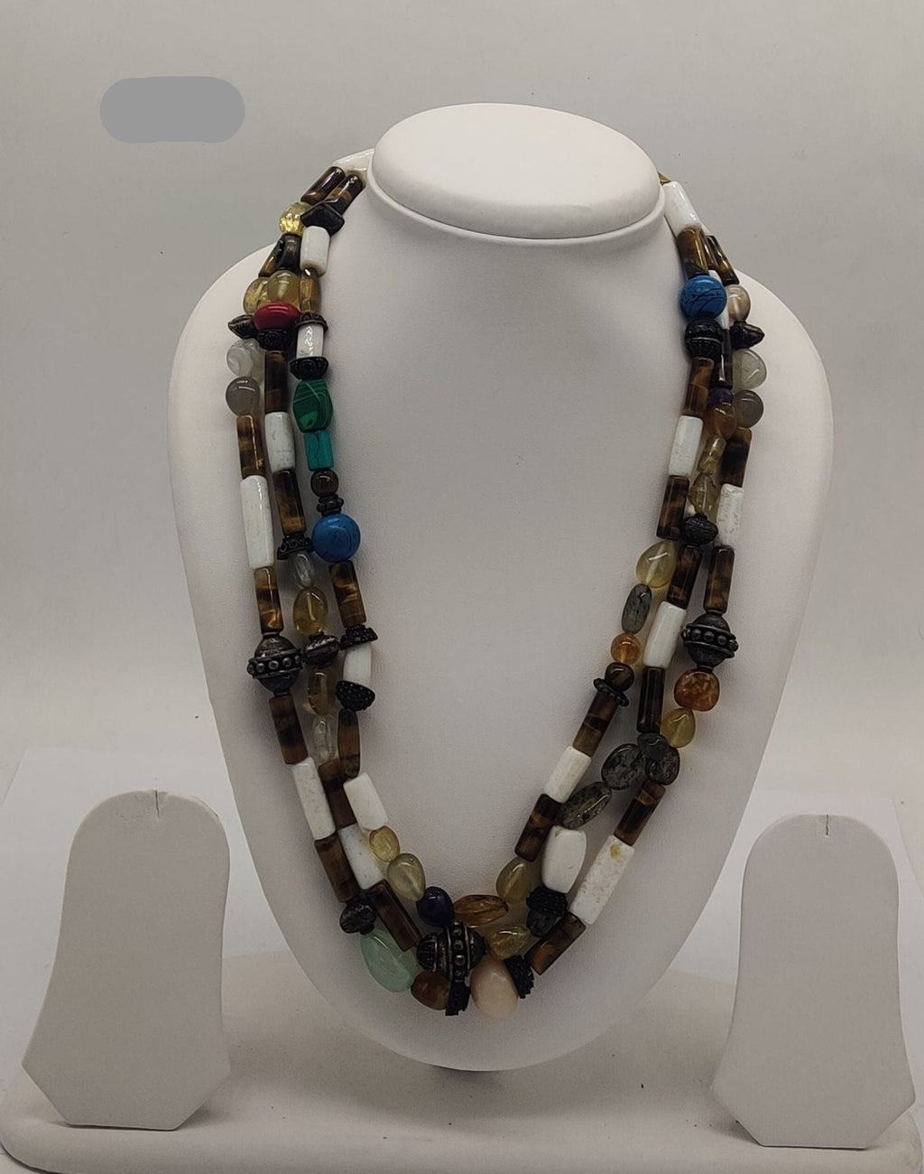 Tribal Tints � Multistrand Earthy Bead Stone Necklace
