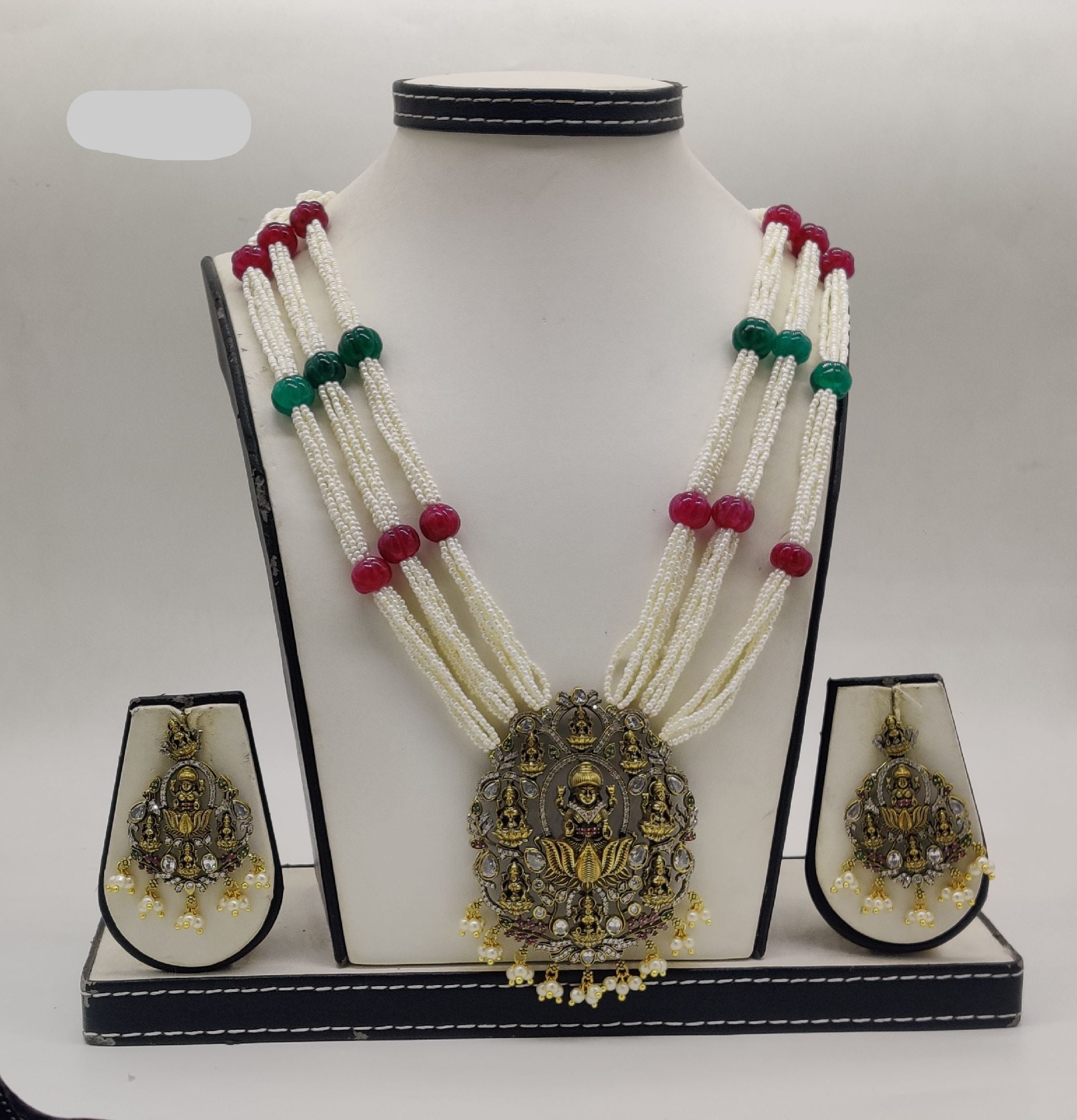 Antique Deity Multi-Strand Heritage Fancy Pendent Set